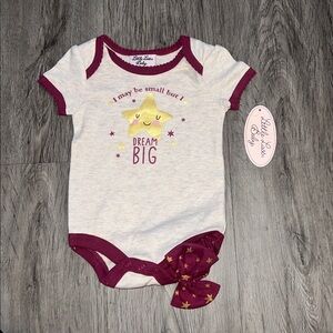 Little Lass Cream and Purple Star One Piece